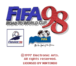 FIFA '98 - Road to World Cup (Europe) (En,Fr,De,Es,It,Sv) Title Screen
